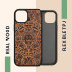 KW iPhone 14 Plus Θήκη από Φυσικό Ξύλο Design Mayan Calendar - Brown / Black - 59125.02