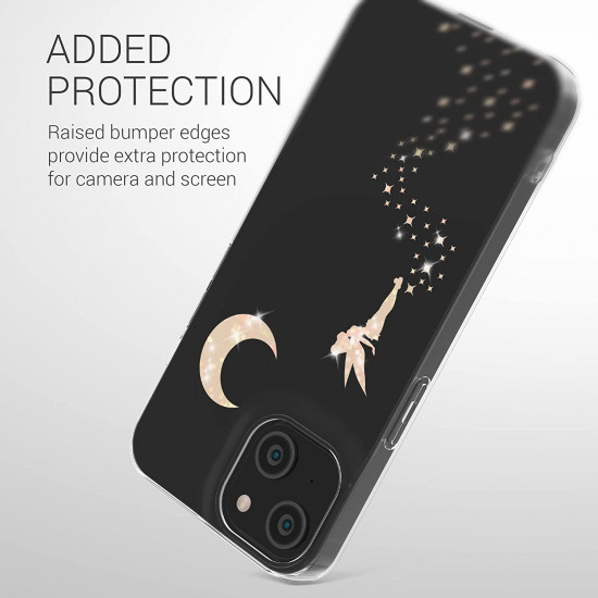 KW iPhone 14 Θήκη Σιλικόνης TPU Design Glittery Fairy - Διάφανη / Rose Gold - 59204.02