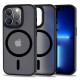 Tech-Protect iPhone 14 Pro Max MagMat Σκληρή Θήκη με Πλαίσιο Σιλικόνης και MagSafe - Matte Black / Ημιδιάφανη