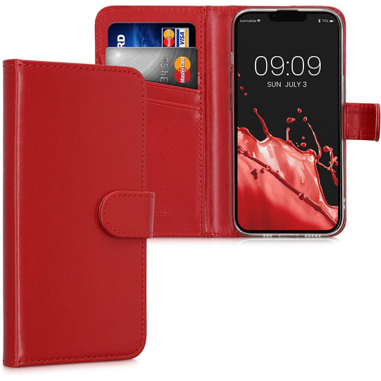 KW iPhone 14 Θήκη Πορτοφόλι Stand - Red - 59212.09