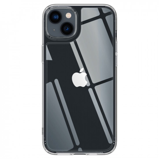 Spigen iPhone 14 Quartz Hybrid Θήκη με Πλαίσιο Σιλικόνης και Όψη Γυαλιού Tempered Glass - Crystal Clear