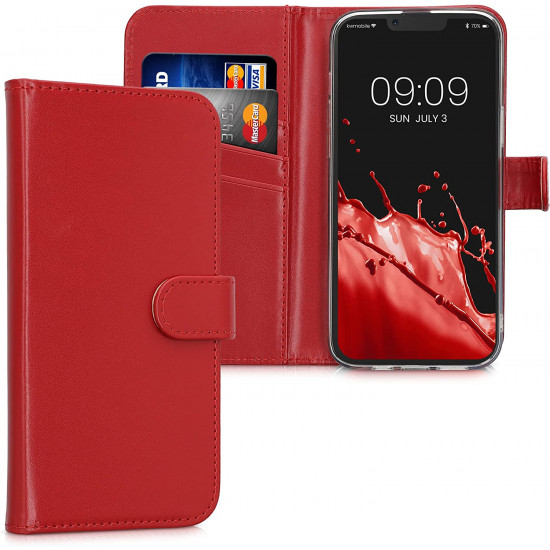 KW iPhone 14 Plus Θήκη Πορτοφόλι Stand - Red - 59213.09