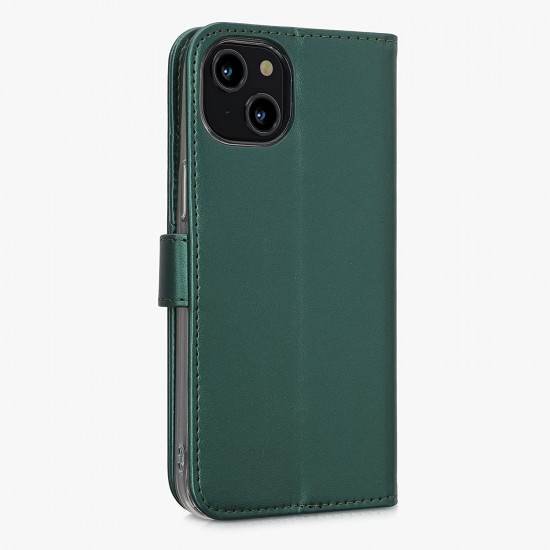 KW iPhone 14 Plus Θήκη Πορτοφόλι Stand - Dark Green - 59213.80