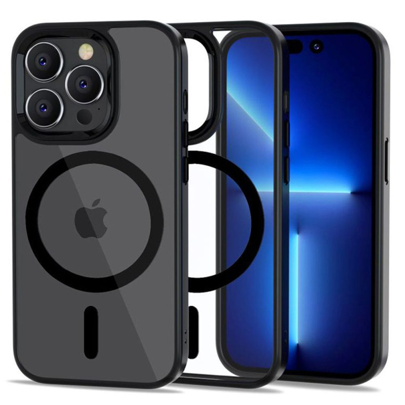 Tech-Protect iPhone 14 Pro MagMat Σκληρή Θήκη με Πλαίσιο Σιλικόνης και MagSafe - Matte Black / Διάφανη Tech-Protect iPhone 14 Pro MagMat Σκληρή Θήκη με Πλαίσιο Σιλικόνης και MagSafe - Matte Black / Διάφανη
