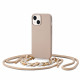 Tech-Protect iPhone 14 Icon Chain Θήκη Σιλικόνης TPU με Λουράκι και Αλυσίδα - Beige