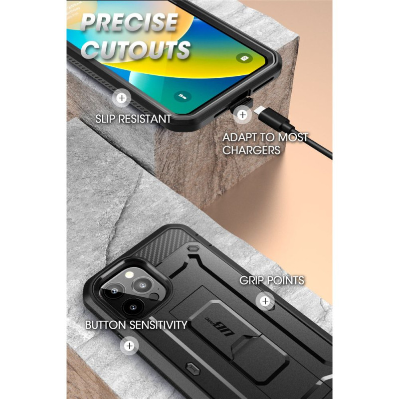 Supcase iPhone 14 Pro Max Unicorn Beetle Pro Σκληρή Θήκη με Προστασία Οθόνης και Stand - Black Supcase iPhone 14 Pro Max Unicorn Beetle Pro Σκληρή Θήκη με Προστασία Οθόνης και Stand - Black