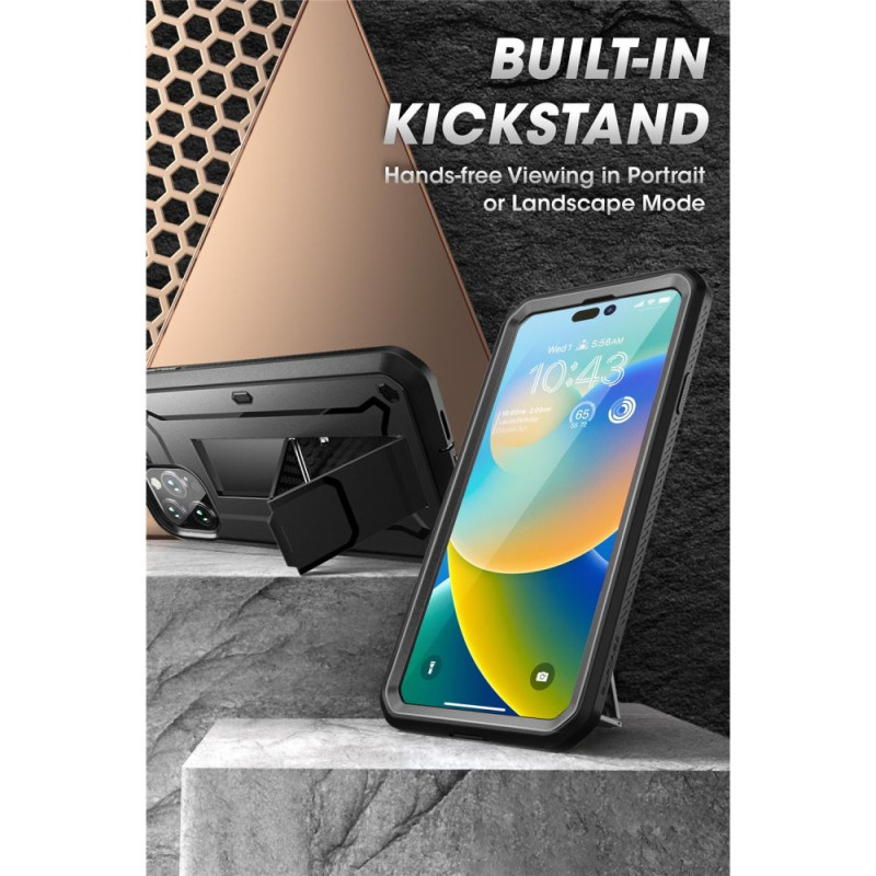Supcase iPhone 14 Pro Max Unicorn Beetle Pro Σκληρή Θήκη με Προστασία Οθόνης και Stand - Black Supcase iPhone 14 Pro Max Unicorn Beetle Pro Σκληρή Θήκη με Προστασία Οθόνης και Stand - Black