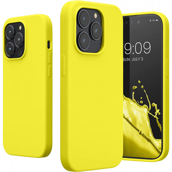 KW iPhone 14 Pro Θήκη Σιλικόνης TPU - Lemon Yellow - 59073.149