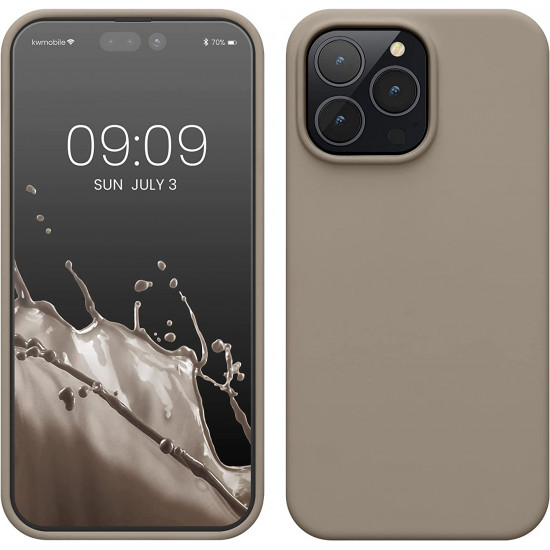KW iPhone 14 Pro Max Θήκη Σιλικόνης Rubberized TPU - Stone Dust - 59074.155