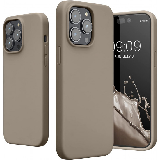 KW iPhone 14 Pro Max Θήκη Σιλικόνης Rubberized TPU - Stone Dust - 59074.155
