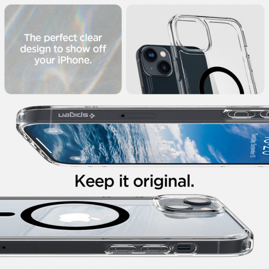 Spigen iPhone 14 Plus / iPhone 15 Plus Ultra Hybrid Mag Σκληρή Θήκη με Πλαίσιο Σιλικόνης Και MagSafe - Black / Διάφανη