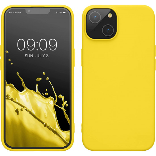 KW iPhone 14 Θήκη Σιλικόνης Rubberized TPU - Radiant Yellow - 59079.165