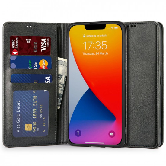 Tech-Protect iPhone 14 Plus Θήκη Πορτοφόλι Stand από Δερματίνη - Black