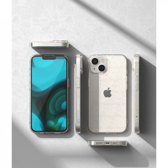 Ringke iPhone 14 Air Ultra Thin TPU Case Λεπτή Θήκη Σιλικόνης - Glitter - Διάφανη