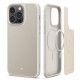 Spigen Cyrill iPhone 14 Pro Max Kajuk Mag Θήκη με Επένδυση Συνθετικού Δέρματος και MagSafe - Cream