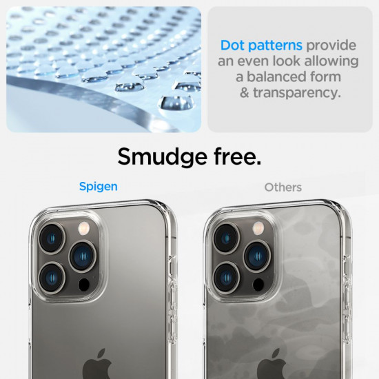 Spigen iPhone 14 Pro Quartz Hybrid Θήκη με Πλαίσιο Σιλικόνης και Όψη Γυαλιού Tempered Glass - Crystal Clear