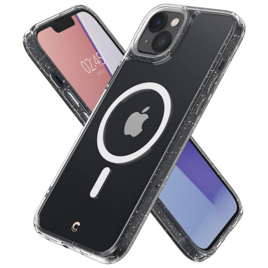 Spigen Cyrill iPhone 14 Plus / iPhone 15 Plus Shine Mag Θήκη Σιλικόνης με Προστασία Οθόνης και MagSafe - Glitter Διάφανη