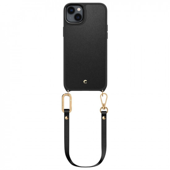 Spigen Cyrill iPhone 14 Classic Charm Mag Σκληρή Θήκη MagSafe με Πλαίσιο Σιλικόνης και Λουράκι - Black