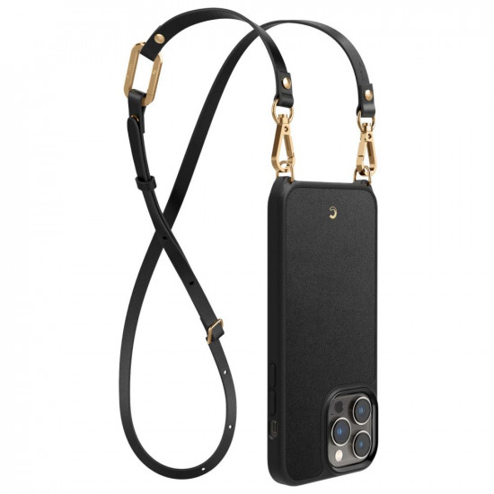 Spigen Cyrill iPhone 14 Pro Classic Charm Mag Σκληρή Θήκη MagSafe με Πλαίσιο Σιλικόνης και Λουράκι - Black