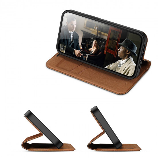 Dux Ducis iPhone 14 Pro Max Skin X2 Flip Stand Case Θήκη Βιβλίο - Brown