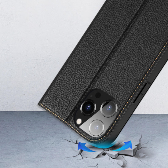 Dux Ducis iPhone 14 Pro Max Skin X2 Flip Stand Case Θήκη Βιβλίο - Black