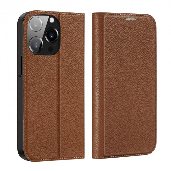 Dux Ducis iPhone 14 Pro Skin X2 Flip Stand Case Θήκη Βιβλίο - Brown