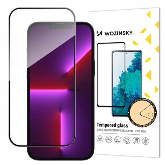 Wozinsky iPhone 14 Pro Max 9H Case Friendly Full Screen Full Glue Tempered Glass Αντιχαρακτικό Γυαλί Οθόνης - Black