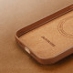 Dux Ducis iPhone 14 Grit Leather Case Θήκη με Επένδυση Συνθετικού Δέρματος και MagSafe - Brown