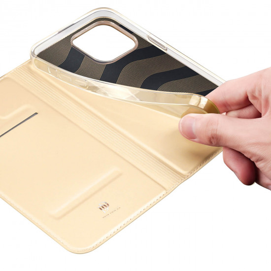 Dux Ducis iPhone 14 Pro Flip Stand Case Θήκη Βιβλίο - Gold