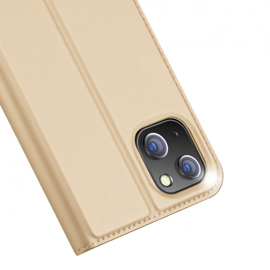 Dux Ducis iPhone 14 Plus Flip Stand Case Θήκη Βιβλίο - Gold