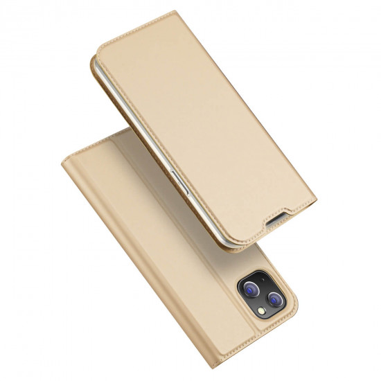 Dux Ducis iPhone 14 Plus Flip Stand Case Θήκη Βιβλίο - Gold