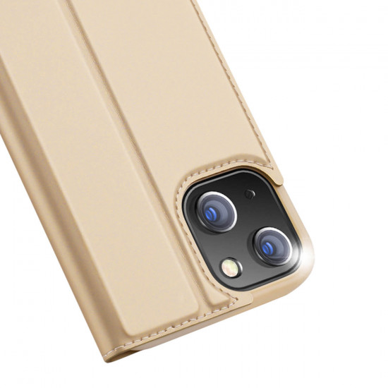 Dux Ducis iPhone 14 Flip Stand Case Θήκη Βιβλίο - Gold