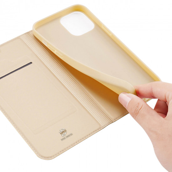 Dux Ducis iPhone 14 Flip Stand Case Θήκη Βιβλίο - Gold