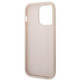 Guess iPhone 14 Pro - 4G Metal Gold Logo Σκληρή Θήκη με Επένδυση Συνθετικού Δέρματος - Pink - GUHCP14LG4GFPI