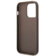 Guess iPhone 14 Pro - 4G Stripe Collection Θήκη με Επένδυση Συνθετικού Δέρματος - Brown - GUHCP14LG4GLBR