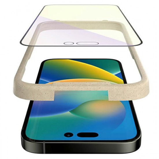 PanzerGlass iPhone 14 Pro Ultra-Wide Fit Anti-Blue Light Antibacterial Easy Aligner Full Screen Αντιχαρακτικό Γυαλί Οθόνης - Black
