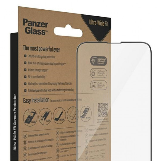 PanzerGlass iPhone 13 Pro Max / iPhone 14 Plus Ultra-Wide Fit Antibacterial Easy Aligner Full Screen Αντιχαρακτικό Γυαλί Οθόνης - Black