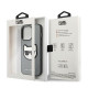 Karl Lagerfeld iPhone 14 Pro Max - Saffiano Choupette Head Patch Σκληρή Θήκη με Επένδυση Συνθετικού Δέρματος και Πλαίσιο Σιλικόνης - Grey - KLHCP14XSAPCHG