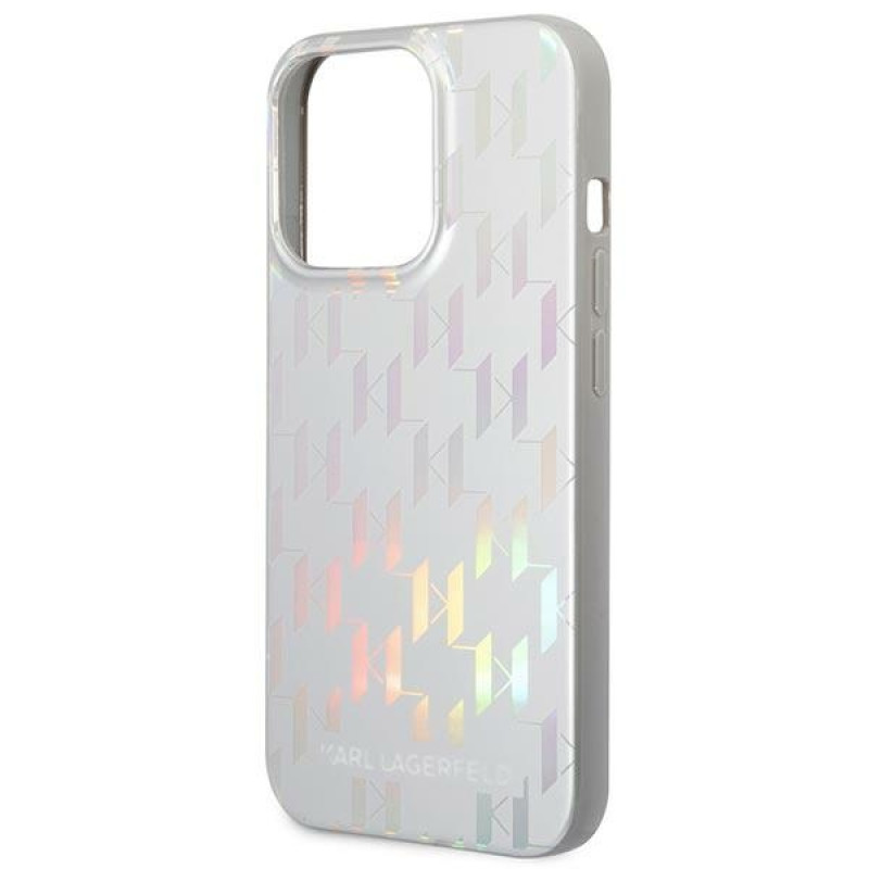 Karl Lagerfeld iPhone 14 Pro Max - Iridescent Monogram Σκληρή Θήκη με Πλαίσιο Σιλικόνης - Silver - KLHCP14XLGMMSV3 Karl Lagerfeld iPhone 14 Pro Max - Iridescent Monogram Σκληρή Θήκη με Πλαίσιο Σιλικόνης - Silver - KLHCP14XLGMMSV3