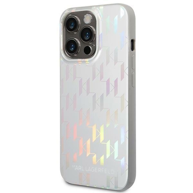 Karl Lagerfeld iPhone 14 Pro Max - Iridescent Monogram Σκληρή Θήκη με Πλαίσιο Σιλικόνης - Silver - KLHCP14XLGMMSV3 Karl Lagerfeld iPhone 14 Pro Max - Iridescent Monogram Σκληρή Θήκη με Πλαίσιο Σιλικόνης - Silver - KLHCP14XLGMMSV3