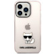 Karl Lagerfeld iPhone 14 Pro Max - Choupette Body Σκληρή Θήκη με Πλαίσιο Σιλικόνης - Pink / Διάφανη - KLHCP14XCTTRI