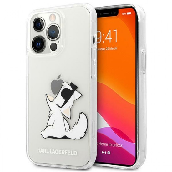 Karl Lagerfeld iPhone 14 Pro Max - Choupette Fun Σκληρή Θήκη με Πλαίσιο Σιλικόνης - Διάφανη - KLHCP14XCFNRC