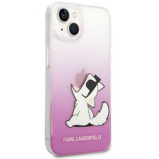 Karl Lagerfeld iPhone 14 Plus - Choupette Fun Σκληρή Θήκη με Πλαίσιο Σιλικόνης - Pink - KLHCP14MCFNRCPI