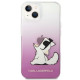 Karl Lagerfeld iPhone 14 Plus - Choupette Fun Σκληρή Θήκη με Πλαίσιο Σιλικόνης - Pink - KLHCP14MCFNRCPI