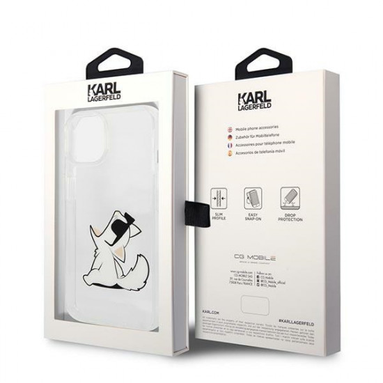 Karl Lagerfeld iPhone 14 Plus - Choupette Fun Σκληρή Θήκη με Πλαίσιο Σιλικόνης - Διάφανη - KLHCP14MCFNRC