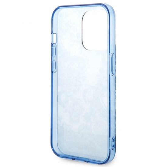 Guess iPhone 14 Pro Porcelain Collection Σκληρή Θήκη με Πλαίσιο Σιλικόνης - Blue - GUHCP14LHGPLHB