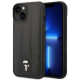 Karl Lagerfeld iPhone 14 Plus - Puffy Ikonik Pin Σκληρή Θήκη με Επένδυση Συνθετικού Δέρματος και Πλαίσιο Σιλικόνης - Black - KLHCP14MPSQPK