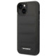 Karl Lagerfeld iPhone 14 Plus - Puffy Elongated Logo Σκληρή Θήκη με Επένδυση Συνθετικού Δέρματος και Πλαίσιο Σιλικόνης - Black - KLHCP14MPSQAK