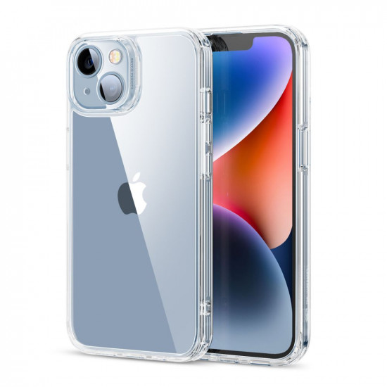 ESR iPhone 14 Plus / iPhone 15 Plus Ice Shield Θήκη με Πλαίσιο Σιλικόνης και Όψη Γυαλιού Tempered Glass - Διάφανη