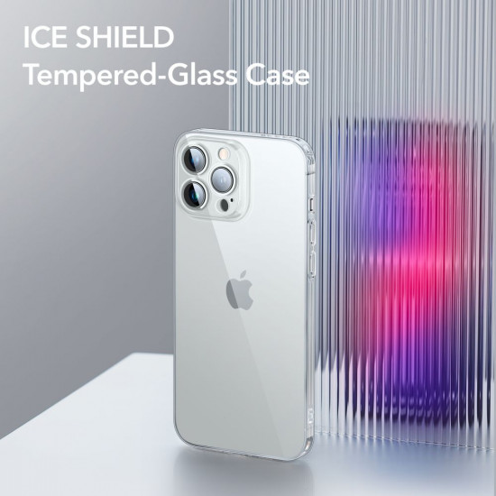 ESR iPhone 14 Pro Ice Shield Θήκη με Πλαίσιο Σιλικόνης και Όψη Γυαλιού Tempered Glass - Διάφανη